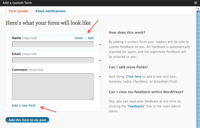 Use the Form Builder