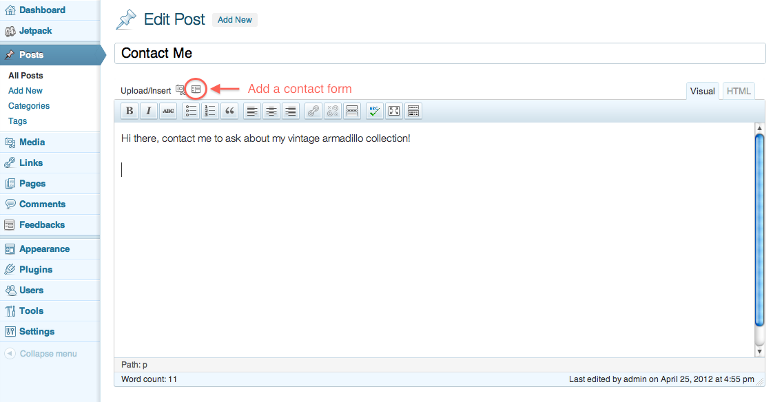 Create a Post or Page