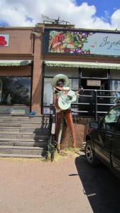 Guitarist statue in Madrid, New Mexico