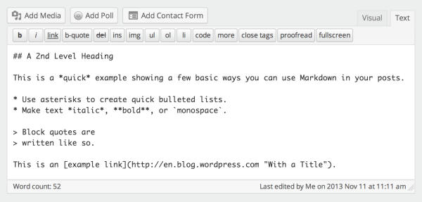 Markdown in text editor