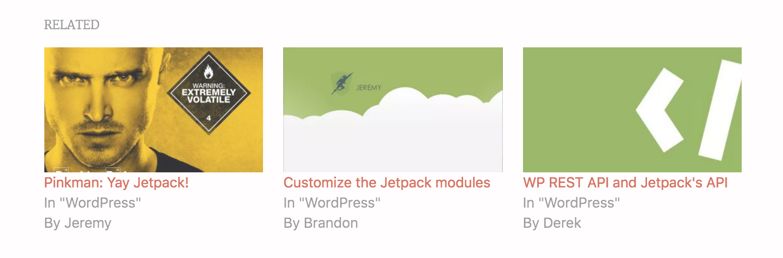 Display the post author after the existing Related Posts context.