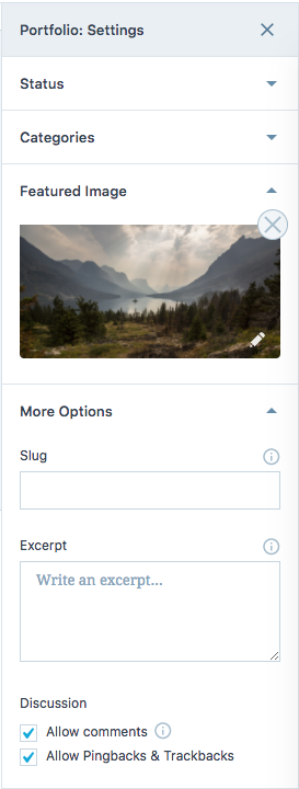 Adding a featured image to your portfolio