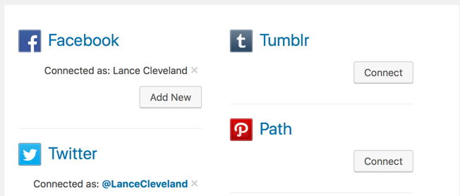 Publicize settings