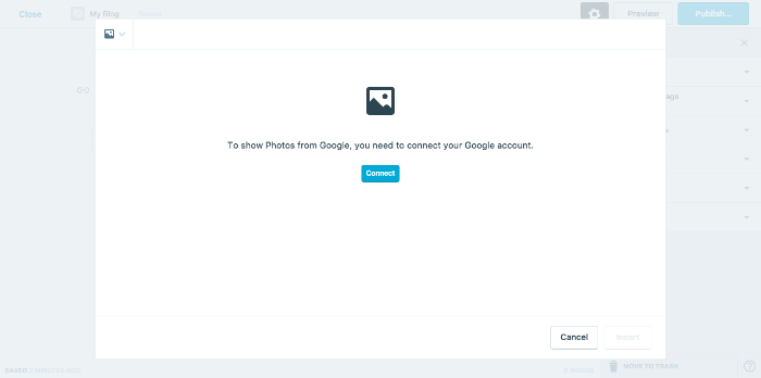 Connect WordPress Google Photos page
