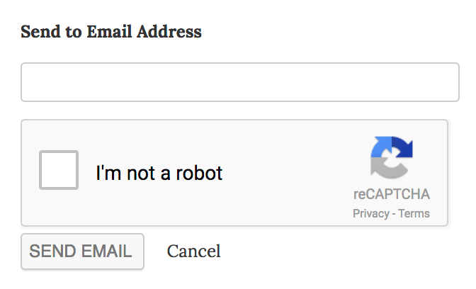 Adding reCaptcha to the Email Sharing&nbsp;Button