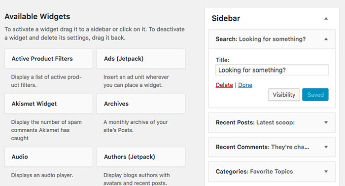 Changing the name of your widgets in WordPress