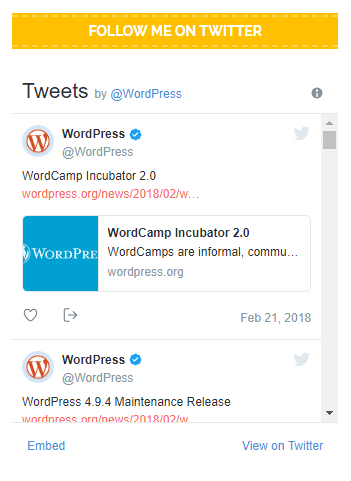 Embedded tweets on a WordPress site