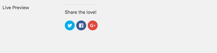 Customized call to action text above social media icons
