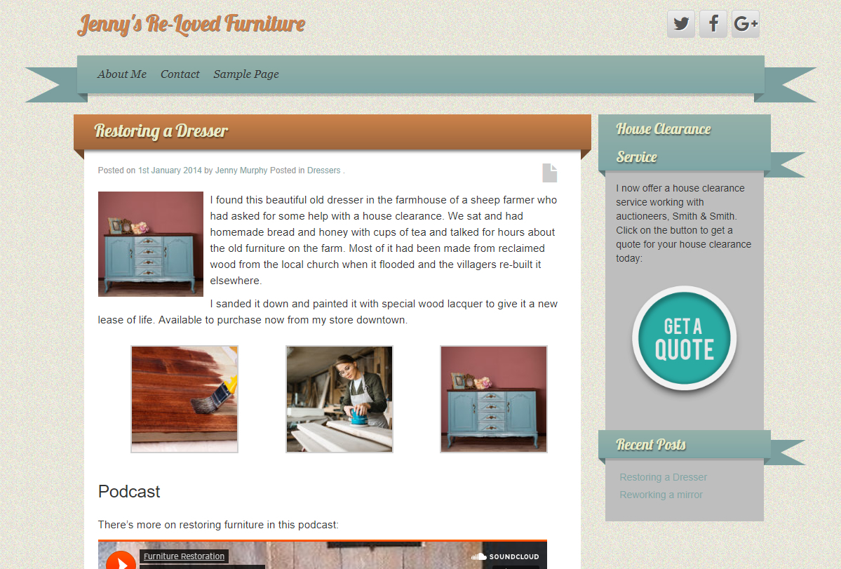 Repurposing content with a custom sidebar 