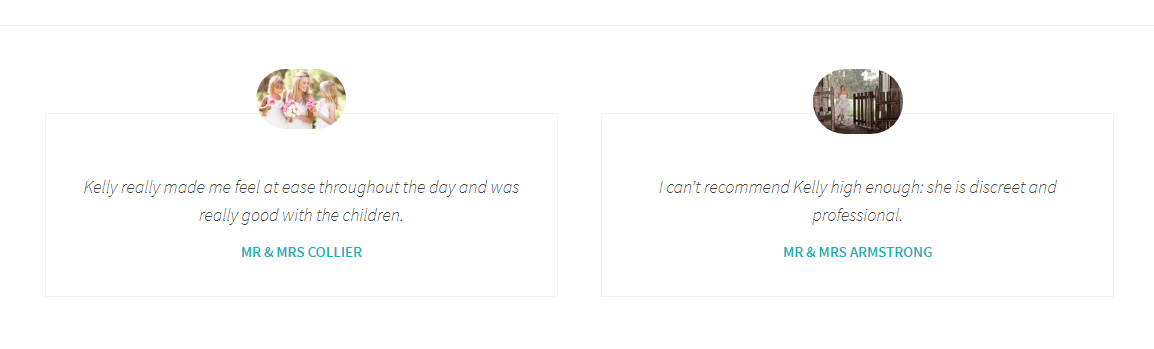 Tipo de contenido personalizado Testimonios de Jetpack mostrado con el tema Dara