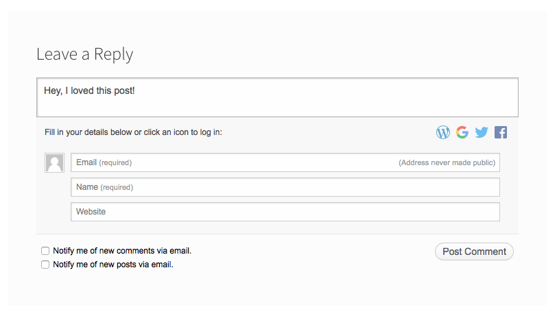 Allow social logins for commenting