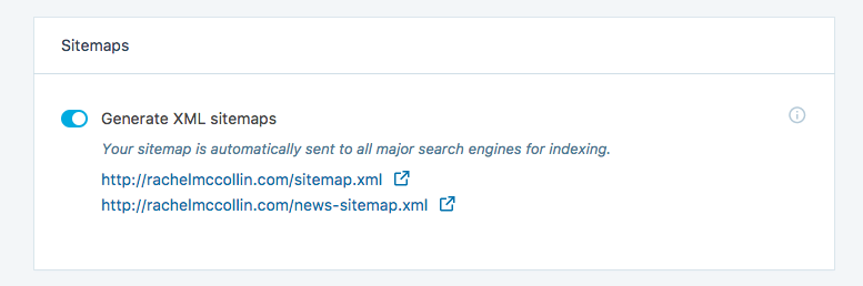 Jetpack's automatically generated sitemaps