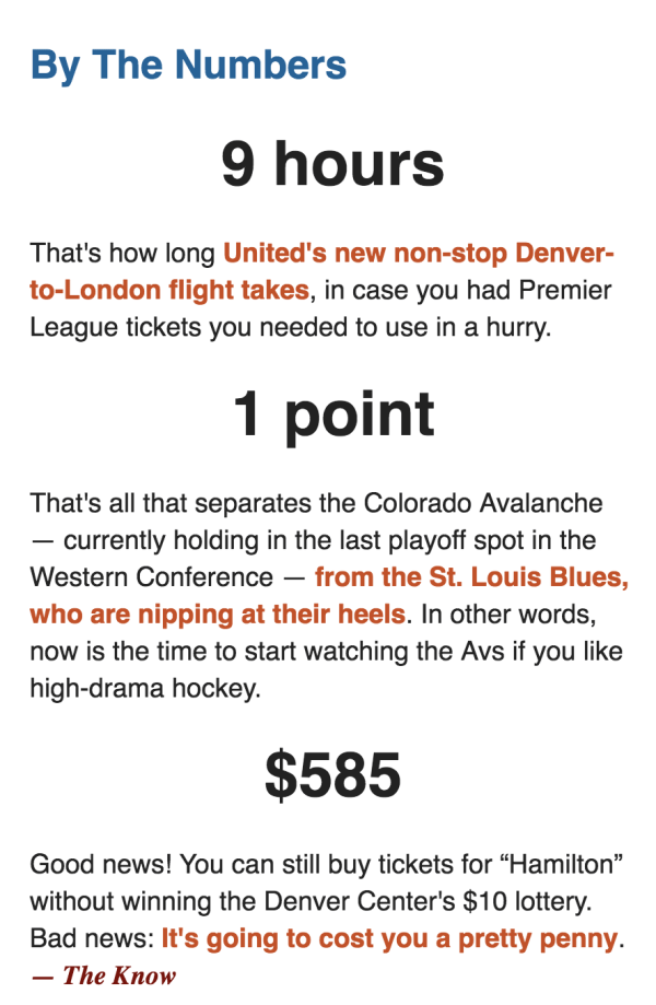 Newsletter Content Example: The Denver Post 