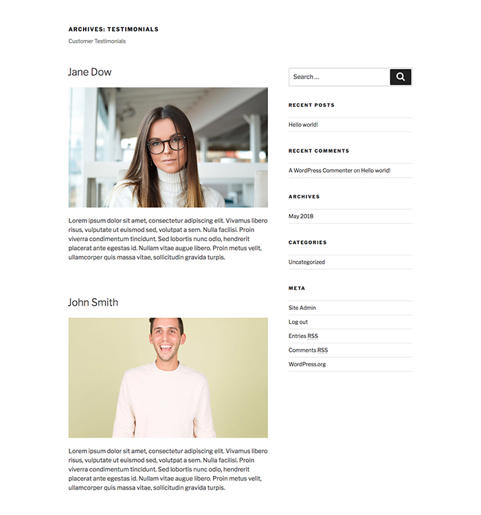 Use photos of your clients in their testimonials