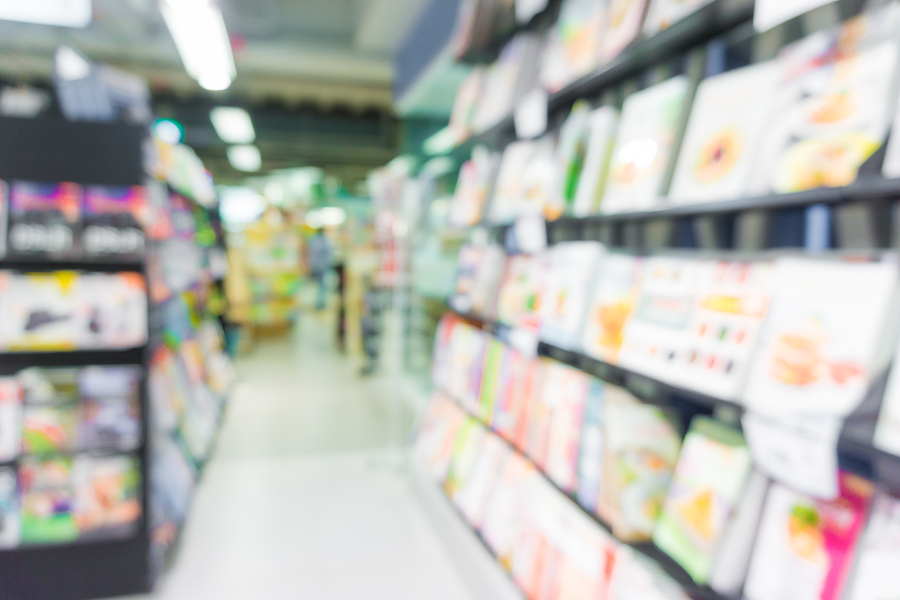 Traditional way to display print publications in stores 