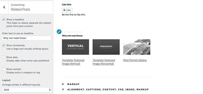 Customizing related posts in Jetpack