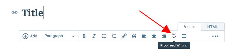 Jetpack's proofreading option