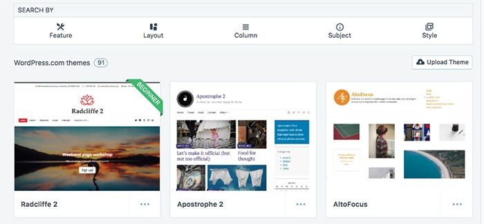 Choose from a wide variety of Jetpack themes