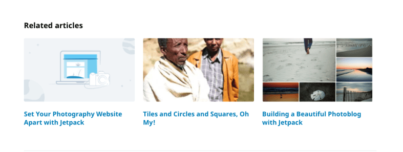 How Related Posts look when they're created by Jetpack