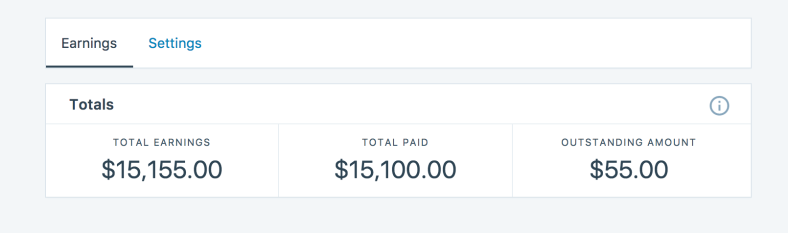 A screenshot of earnings from automated ads