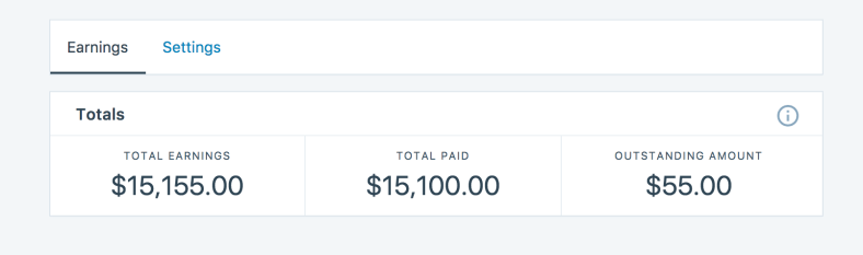 A screenshot of earnings from automated ads