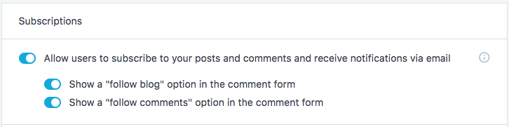 Changing settings for automated Subscriptions