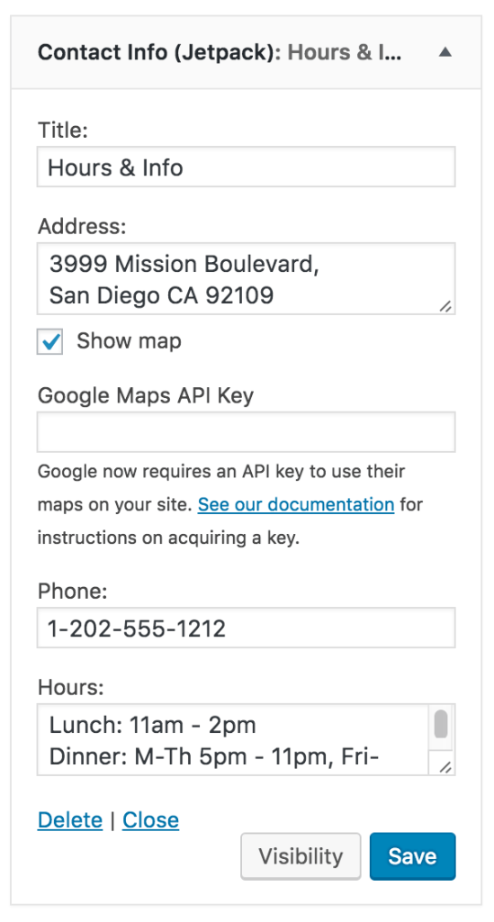 Show your location in a map on your website