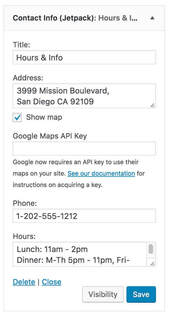 Show your location in a map on your website