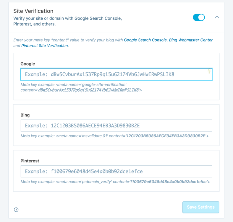 Verify your site to use it with these Google tools