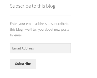 The Jetpack subscribe widget 