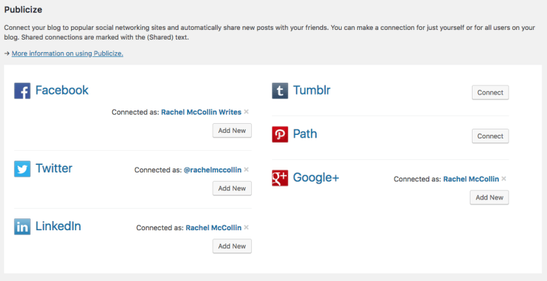 Activating social sharing in Jetpack 
