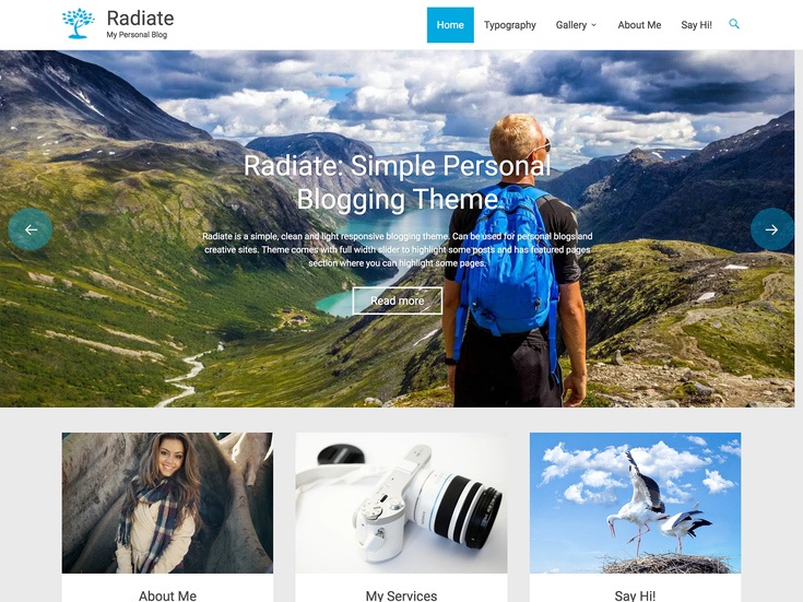 Radiate premium WordPress theme 