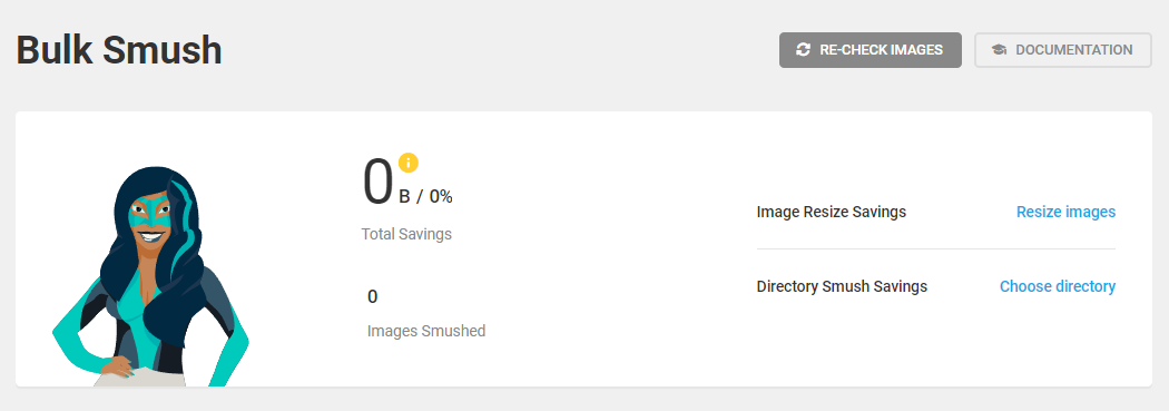 smushing images with a plugin in WordPress