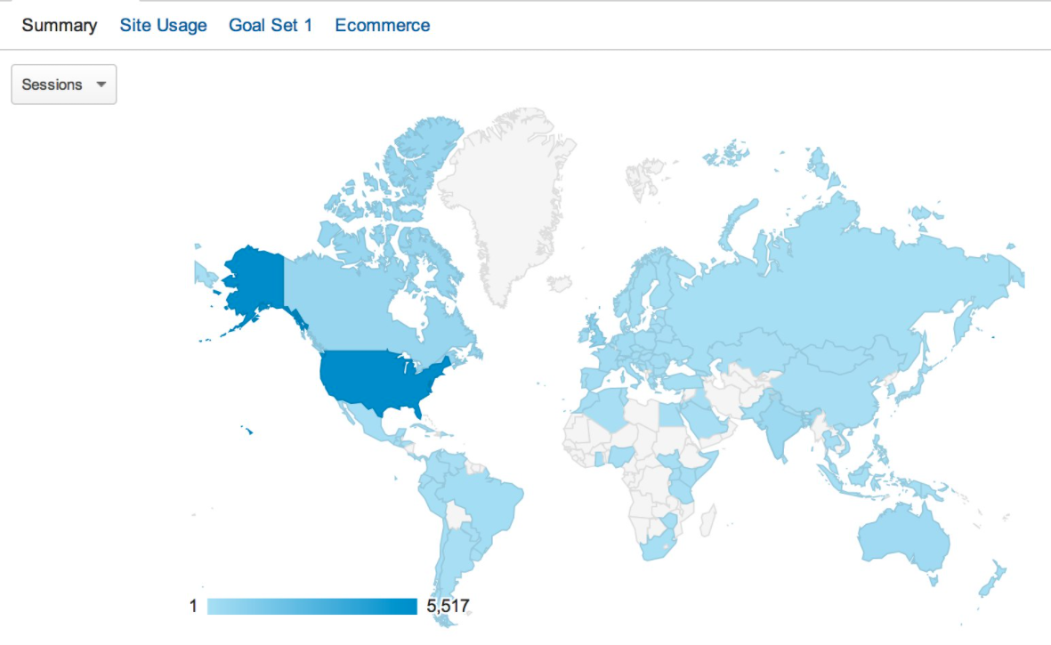 map of site visitors