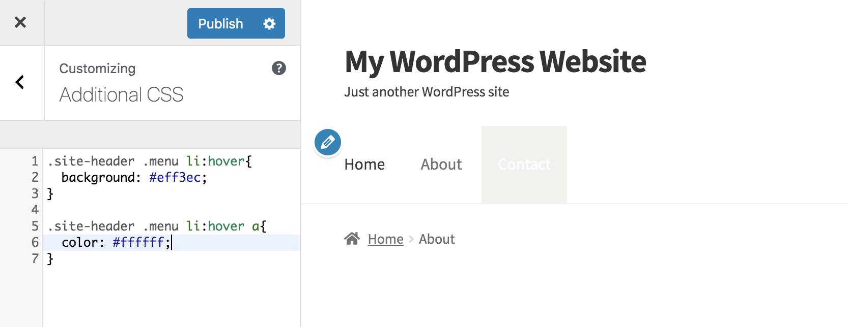 Jetpack CSS customization menus