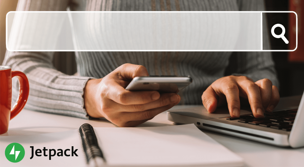 woman searches eCommerce website on mobile