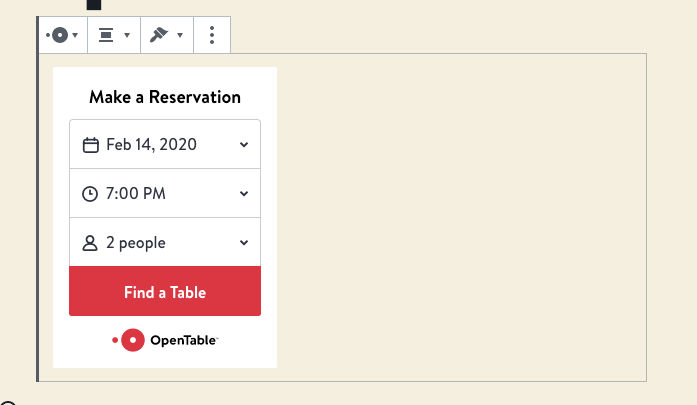 Reservation screenshot