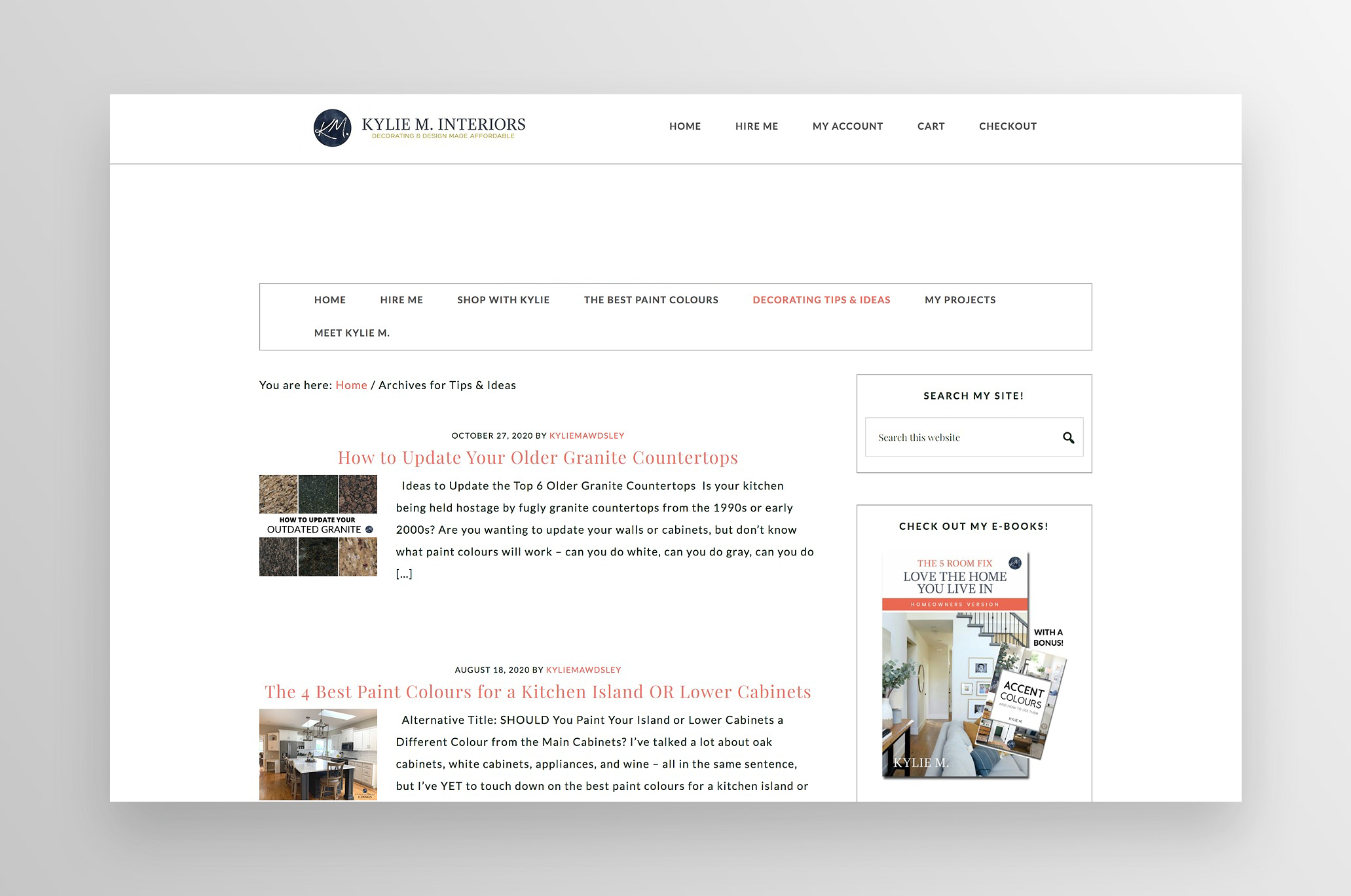 Kylie M Interiors site