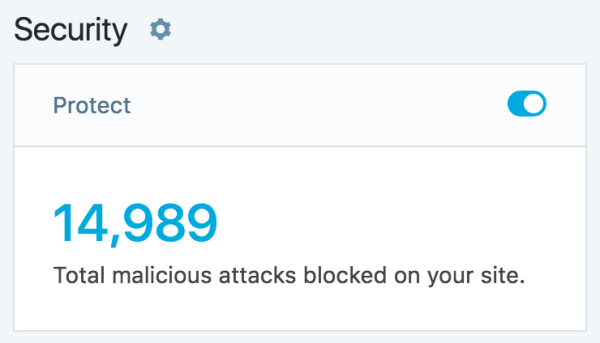 module showing the total number of malicious attacks blocked on a site