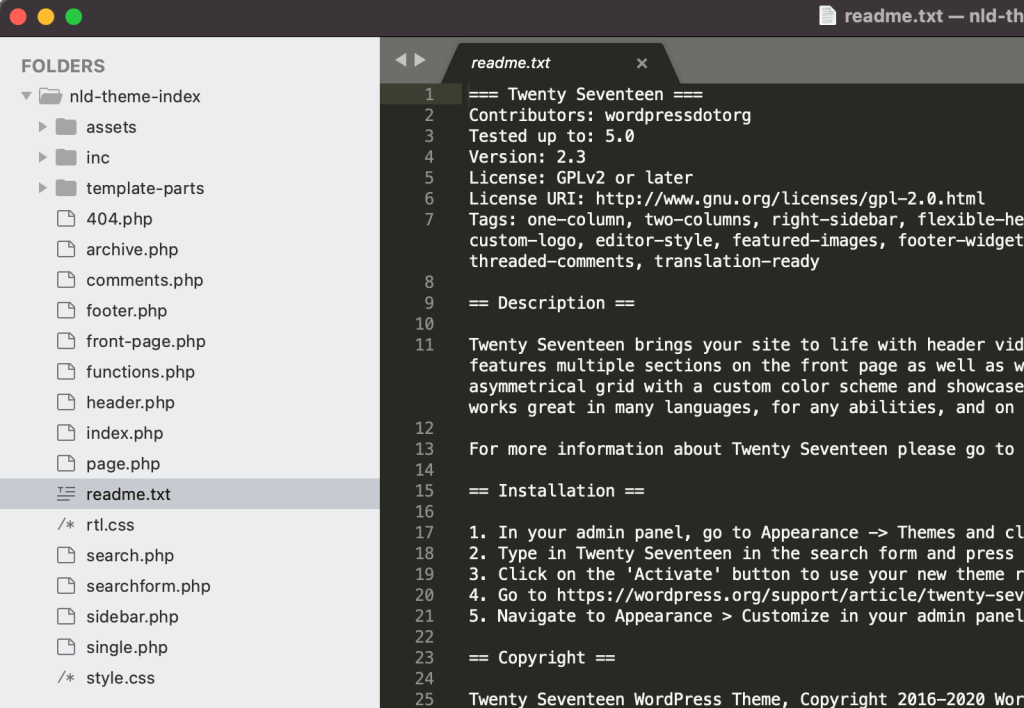 Example nulled theme code