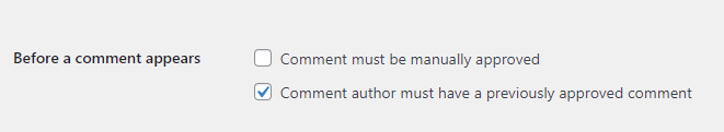 before a comment appears options