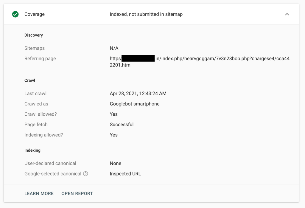 Google Search Console: revisión de la página