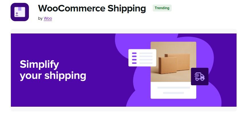 WooCommerce Shipping extension page