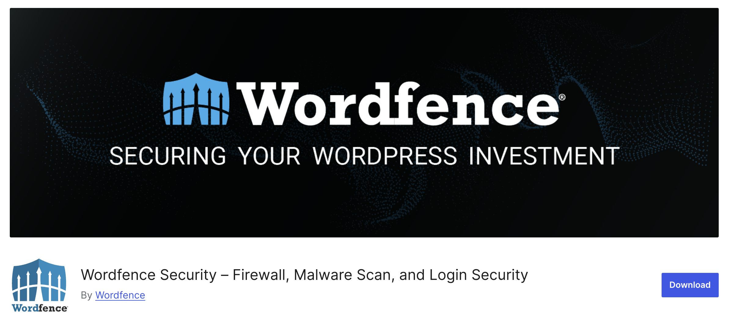 Wordfence listing in the WordPress.org repository