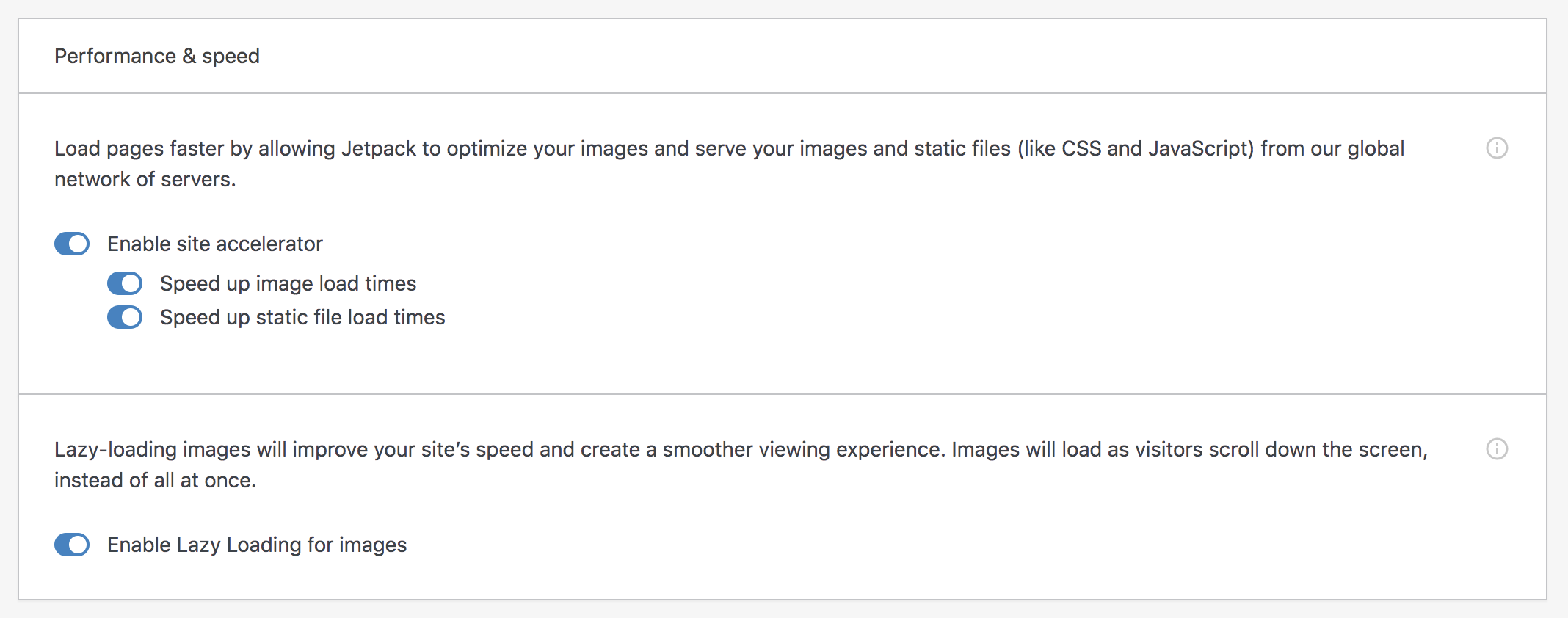CDN settings in Jetpack