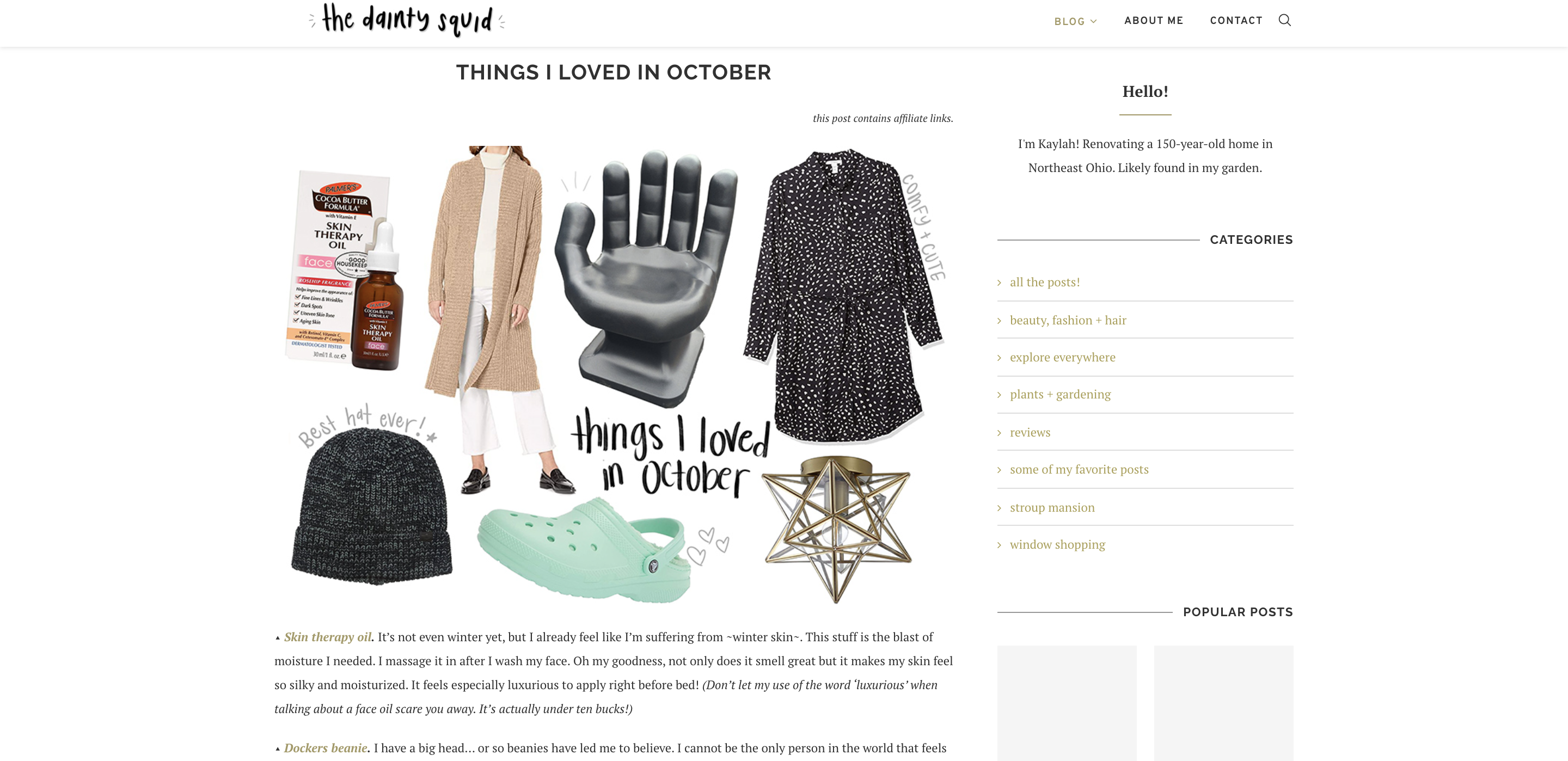 The Dainty Squid post with affiliate links
