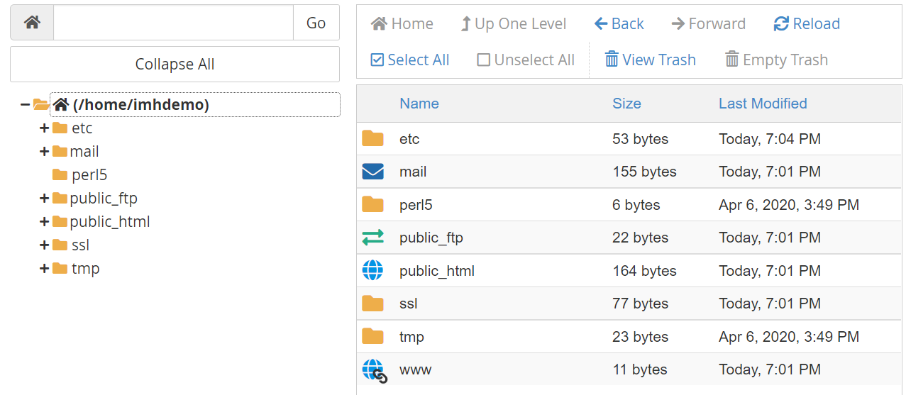 public_html folder inside of the File Manager