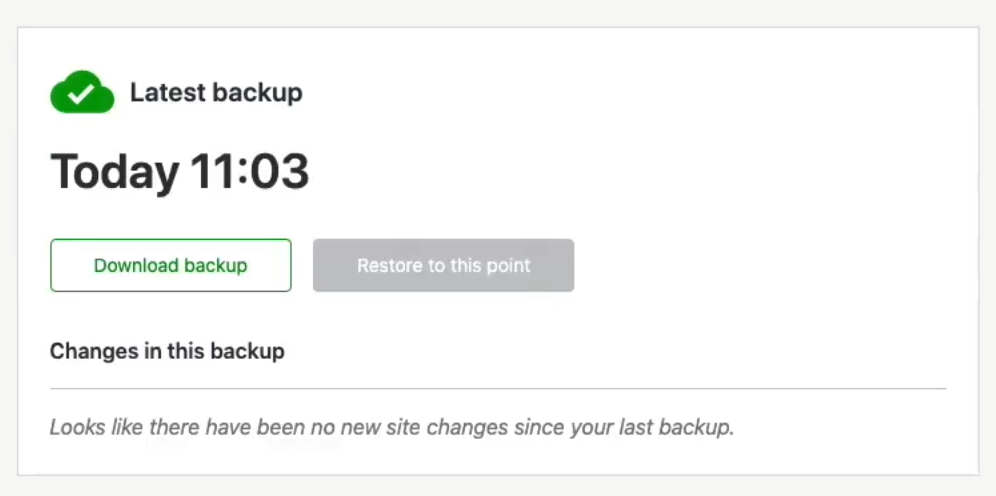 the latest backup of a site from Jetpack Backup