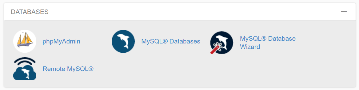 phpMyAdmin shown in cpanel