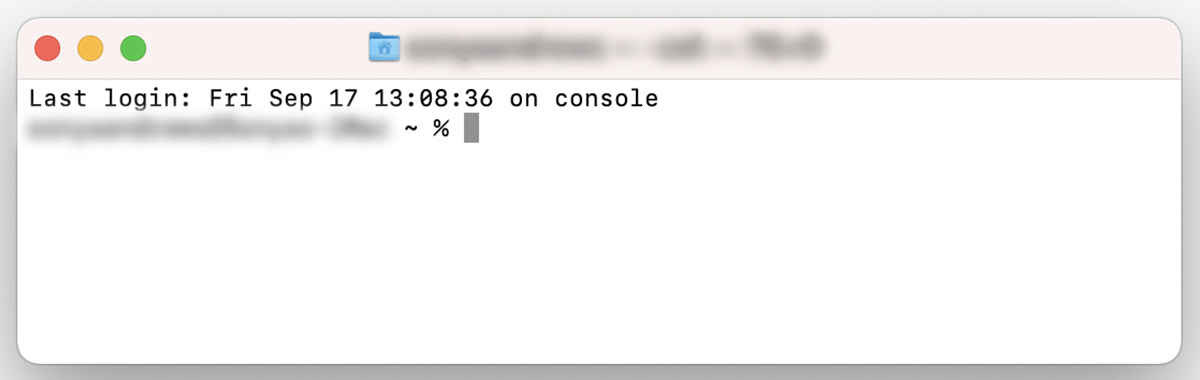 Temrinal opened in a computer